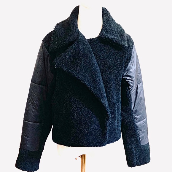 NEW Steve Madden Black Teddy Jacket Puffer Detailed Size M - Picture 12 of 13